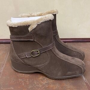 Sporto Boots Womens 11 M Diana Ankle Bootie Brown Leather Side Zip Comfort Block